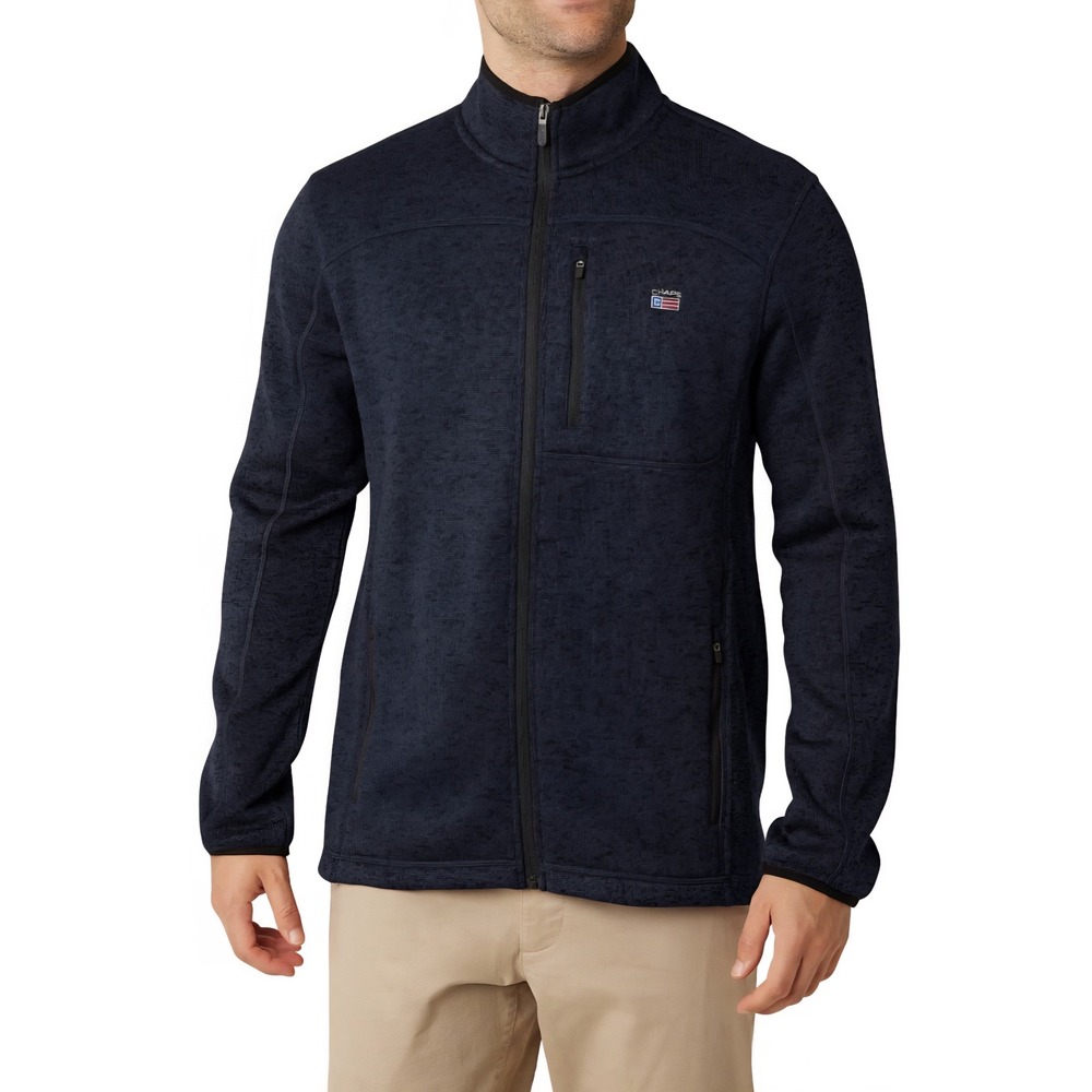 Chaps Mens Coastal Sweater Fleece Zip Up Jacket American Black XL Winter Snow